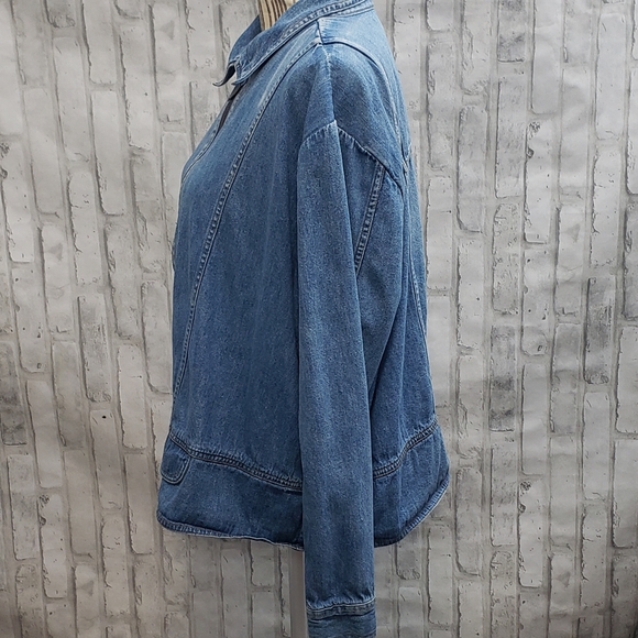 CJ Banks Women's Lightweight Blue Denim Zipper Jacket, Size 2X - Picture 3 of 12